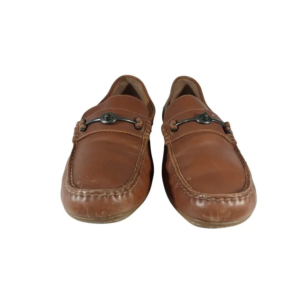 NWOT! COACH! MOTT PECAN BROWN GENUINE LEATHER NUBBY WRAPPED SOLE LOAFERS! 9.5M